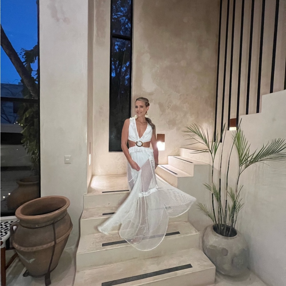 White PATBO cutout dress DUPE
